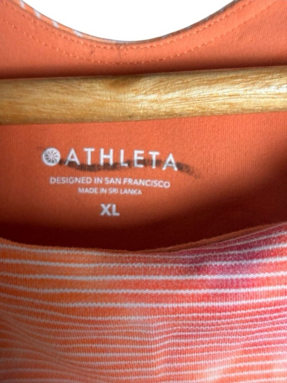 Athleta XL Crop Tank Top Built-In Bra Orange Pink Tie Dye Athletic Workout - Picture 4 of 7